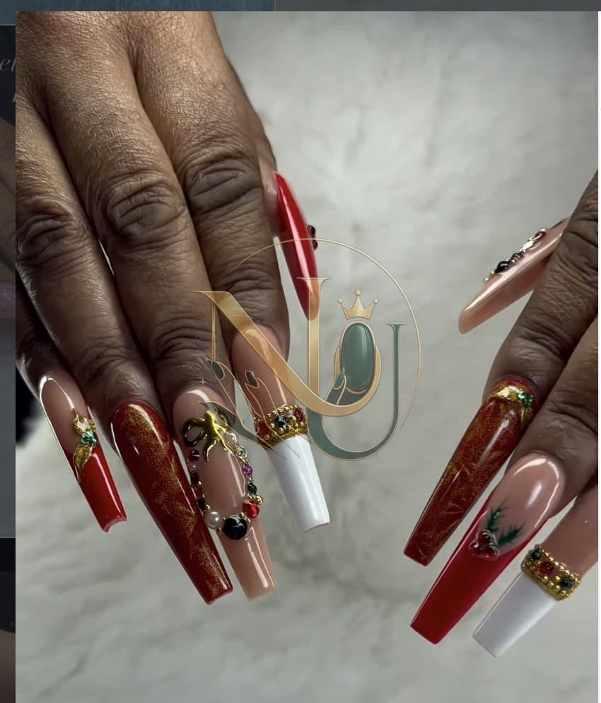 Festive red and gold coffin set